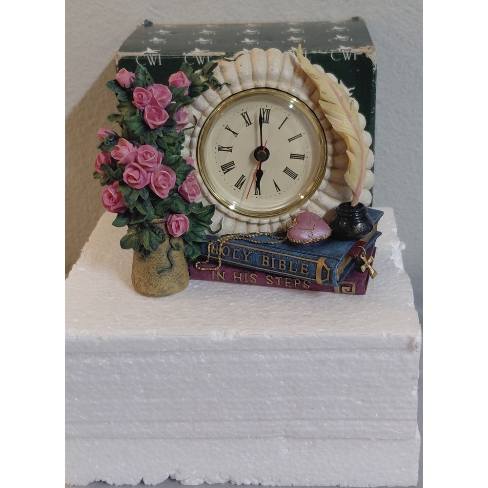 Women of Faith Library Classic Collection WF200 Clock Christian World CWI w/ Box